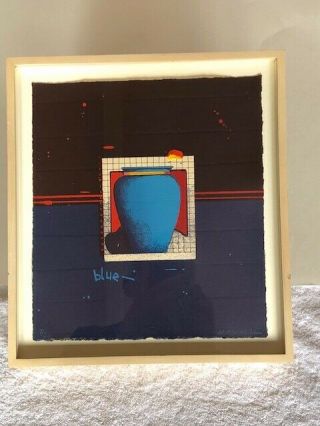 Lithograph Blue Vessel By Mark Mcdowell,  1980 Edition 7/20,  10 In X 11 In