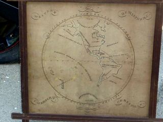 Antique Hand Drawn World Map Dated 1820