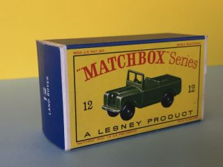 Matchbox Lesney Moko No.  12 Land Rover Box Only