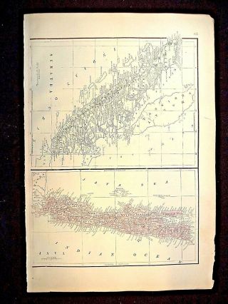 1889 MAP,  EAST INDIES,  JAVA ETAL,  PLATE’s 83 - 84 - 85,  BRADLEY’S ATLAS OF THE WORLD 3