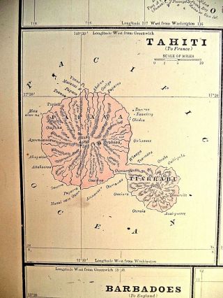 1889 MAP,  EAST INDIES,  JAVA ETAL,  PLATE’s 83 - 84 - 85,  BRADLEY’S ATLAS OF THE WORLD 5