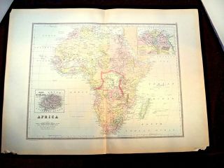 1889 Map,  Africa,  Plate 27,  Bradley’s Atlas Of The World