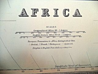 1889 MAP,  AFRICA,  PLATE 27,  BRADLEY’S ATLAS OF THE WORLD 2