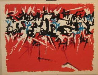 Rare 1955 Angelo Savelli Abstract Expressionist Abex Signed Lithograph - Listed