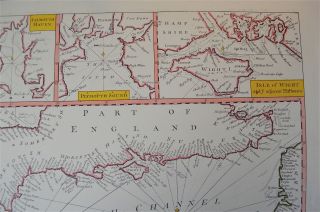 Vintage Marine chart sheet map of English Chanel French coast English coast 4