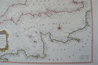 Vintage Marine chart sheet map of English Chanel French coast English coast 5