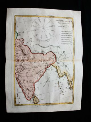 1789 Bonne - Rare Map: Imperia Antiqua,  Pars Orientalis; India,  Ceylon Sri Lanka