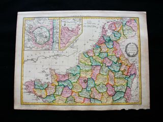 1810 Lapie - Rare Map Of France North,  Brittany,  Tours,  Paris,  Picardy,  Dijon.