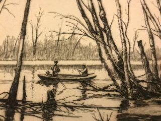LEE STURGES signed 21/50 Listed Fine Art American Etching Locating the Blind USA 2