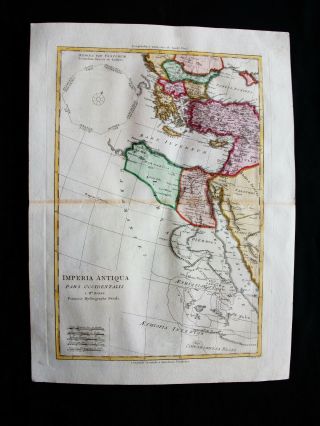 1789 Bonne - Rare Map: Imperia Antiqua,  Pars Occidentalis; Arabia,  Turkey Cyprus