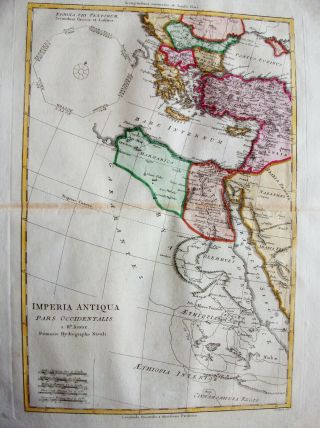 1789 BONNE - rare map: IMPERIA ANTIQUA,  Pars Occidentalis; Arabia,  Turkey Cyprus 2