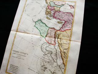 1789 BONNE - rare map: IMPERIA ANTIQUA,  Pars Occidentalis; Arabia,  Turkey Cyprus 3