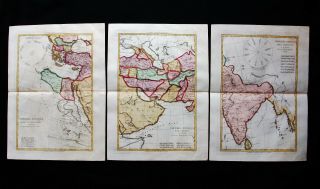 1789 BONNE - rare map: IMPERIA ANTIQUA,  Pars Occidentalis; Arabia,  Turkey Cyprus 4