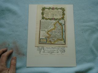 Antique Hand Coloured Map Of Northumberland By Owen & Bowen 1753.