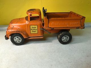 Vintage Tonka 1956 Tonka State Hiway Side Dump Truck Orange
