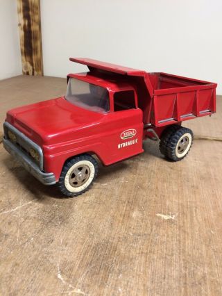 Vintage Tonka Hydraulic Red Dump Truck Hydraulics Marked Pat Pend