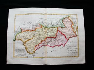 1789 Bonne - Rare Map Of Spain,  Andalusia,  Granada,  Murcia,  Espana,  Seville.