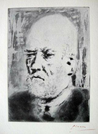 Pablo Picasso " Suite Vollard " Hand Signed Print 1952 W/coa