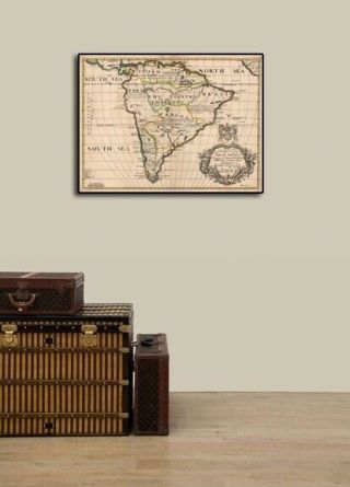 1700 “A Map of South America” Vintage Style Strange Map - 20x28 3