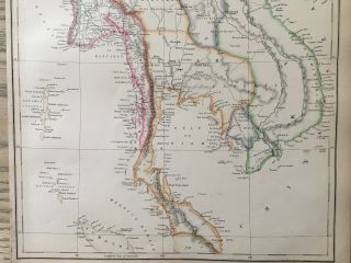 1859 SOUTHEAST ASIA HAND COLOURED ANTIQUE MAP BY W.  G.  BLACKIE 3