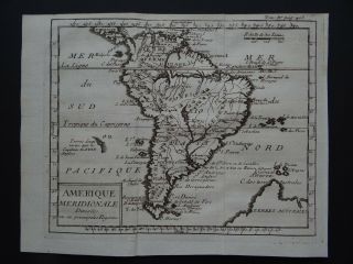 1736 Dufresnoy Atlas Map South America - Amerique Meridionale