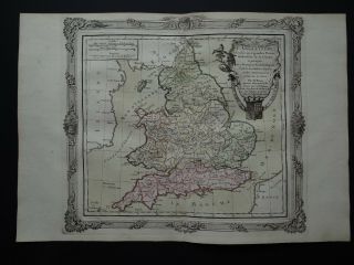 1766 Brion / Desnos Atlas Map England & Wales - L 