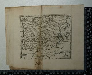 1702 - Robert Morden - Map Of Spain Portugal - Pat.  Gordon Geographical Grammar