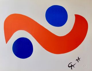 Alexander Calder " Sky Bird " 1974 Lithograph Braniff Airlines Art