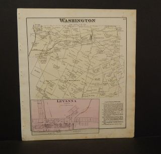 Ohio Brown County Map Washington Township 1876 Dbl Side W9 65