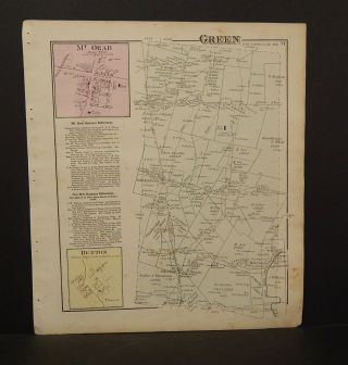 Ohio Brown County Map Green Township 1876 Dbl Side W9 61