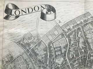 Authentic 1904 Antique Map Of " City Of London In 1658 " By Faithorne And Newcourt