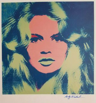 Andy Warhol 1984 Brigitte Bardot Signed Print,