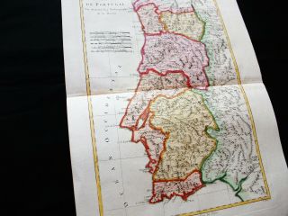 1789 BONNE - rare map: SPAIN,  PORTUGAL,  LISBOA,  LISBON,  VILLA REAL,  FARO,  PORTO 3