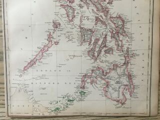 1859 THE PHILIPPINES HAND COLOURED ANTIQUE MAP BY W.  G.  BLACKIE 2