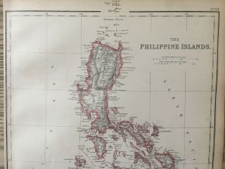 1859 THE PHILIPPINES HAND COLOURED ANTIQUE MAP BY W.  G.  BLACKIE 3