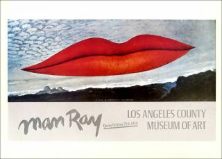 Man Ray Lips Los Angeles County Museum Poster Print Art 11 " X 16 "
