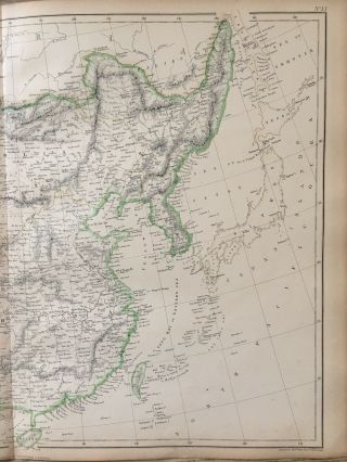 1859 CHINA CHINESE EMPIRE HAND COLOURED ANTIQUE MAP BY W.  G.  BLACKIE 3