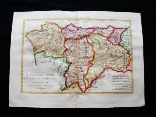 1789 Bonne: Rare Map: Spain,  Castile & Leon,  Biscay,  Galicia,  Espana,  Valladolid