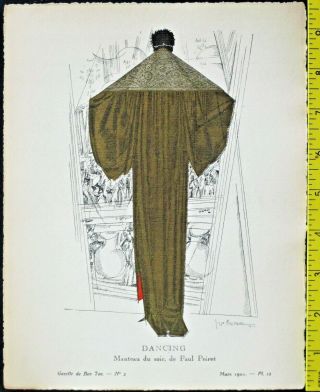 Gazette Du Bon Ton,  Art Deco Pochoir Print,  Georges Lepape,  Dancing,  Pl.  12,  1920