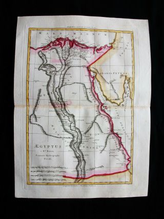 1789 Bonne - Rare Map Of Egypt,  Egyptus,  Egypte,  Africa,  Lybia,  Suez Canal,  Cairo