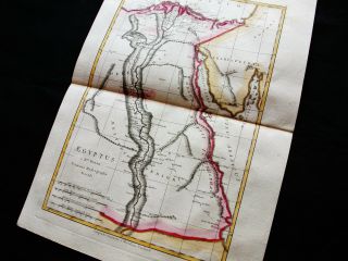 1789 BONNE - rare map of EGYPT,  EGYPTUS,  EGYPTE,  AFRICA,  LYBIA,  SUEZ CANAL,  CAIRO 3