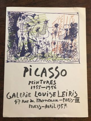 Pablo Picasso 1957 Small Lithograph/poster Wild & Primitive 13.  5 " X 10 "
