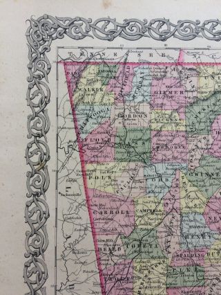 Colton Atlas Map 1855,  The State Of Georgia.  1st Edition,  Info Page 4