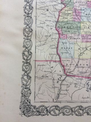 Colton Atlas Map 1855,  The State Of Georgia.  1st Edition,  Info Page 5