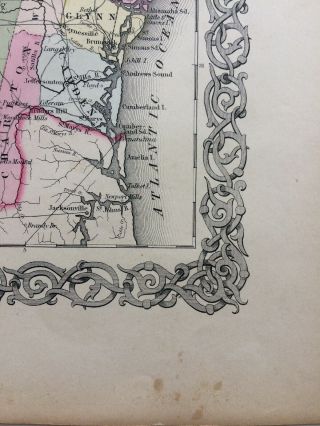 Colton Atlas Map 1855,  The State Of Georgia.  1st Edition,  Info Page 6