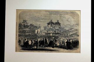 Chicago Illinois - LAYING MONUMENT to STEPHEN DOUGLAS 1866 Art Print Matted 2
