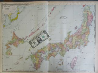 Xl 1892,  1906 Dated Japan Wall Map Art Print Decor.  Japanese Empire 1800s,  1900s