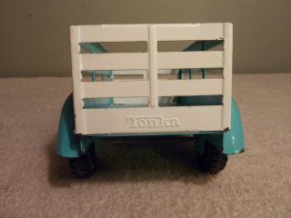 Tonka Lite Blue And White Pressed Steel Stake Trailer 1960 ' s 5