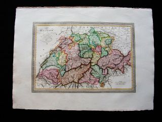 1824 Vivien - " Huge Folio Map " : Switzerland,  Elvetic Region,  Swiss,  Zurich,  Basel