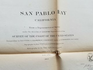 San Pablo Bay California 1863 Us Coast Survey Map Chart